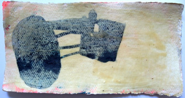 Ohne Titel, Mischtechnik auf Bütten, ca. 15x30cm, 2021