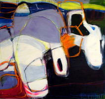 T2-3, Mischtechnik auf Leinwand, 140x150x6cm, 2022